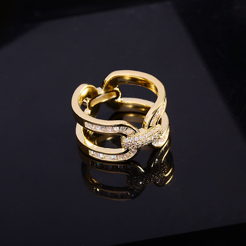 Gold-tone versatile round copper scarf ring