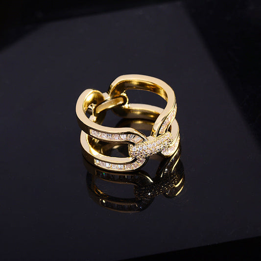 Gold-tone versatile round copper scarf ring