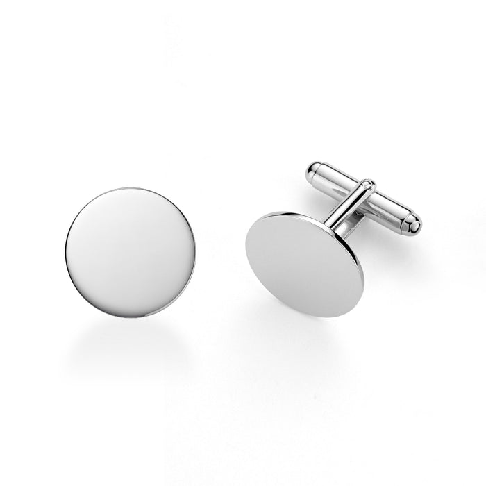 Sterling Silver Round Cufflinks – Made in Italy