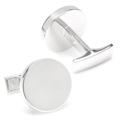 Detail photograph of sterling silver Infinity Edge cufflinks.