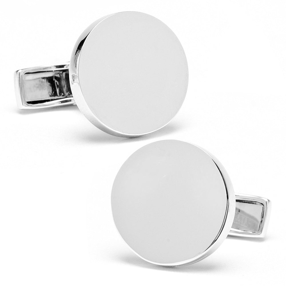 Sterling Silver Infinity Edge Round Cufflinks