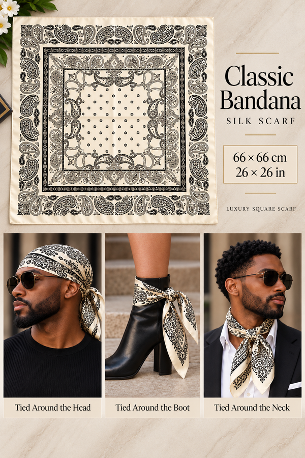 Classic Bandana Silk Scarf